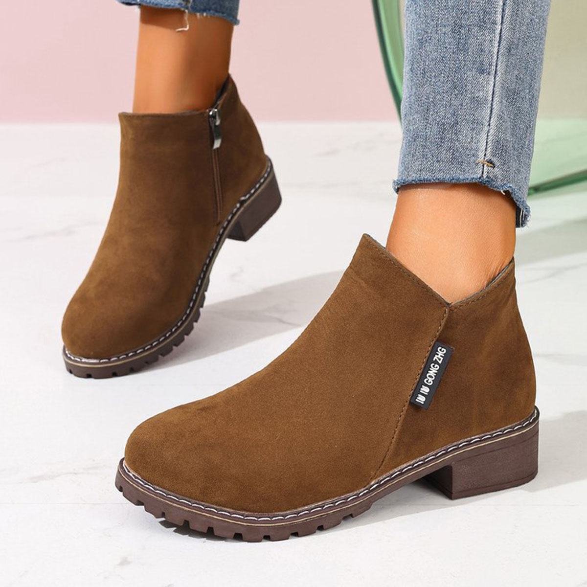 Woman Formal Wear - Bottines pour femmes, automne-hiver, fermeture éclair