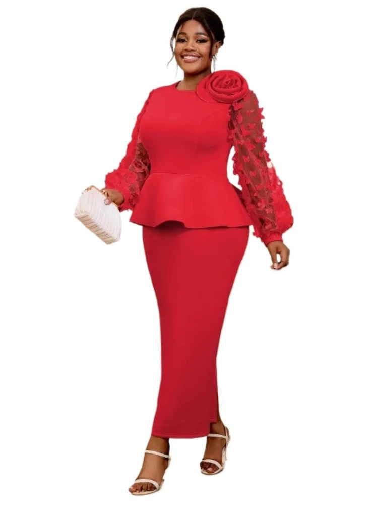 Women'S Red Formal Wear - 2025 grande taille robes africaines pour