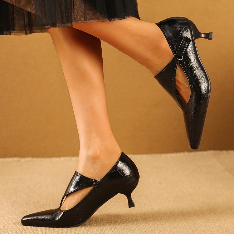 Escarpins rétro sombres à talo - Kitten Heel Women avis et prix