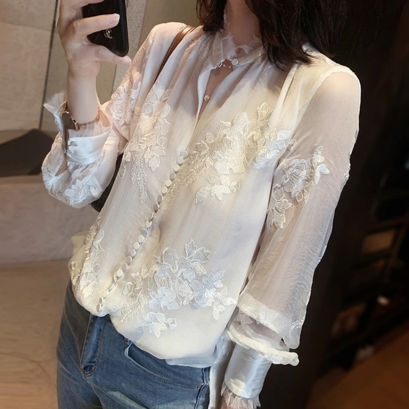 Liquidation lin naturel soie B - Silk Blouse Button avis et prix