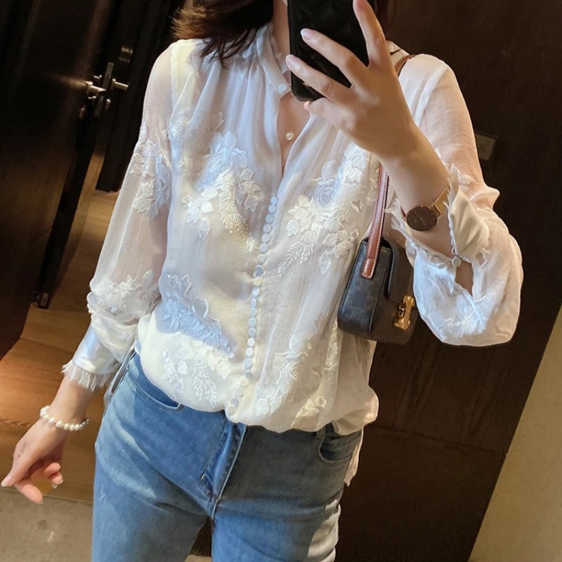 Liquidation lin naturel soie B - Silk Blouse Button avis et prix