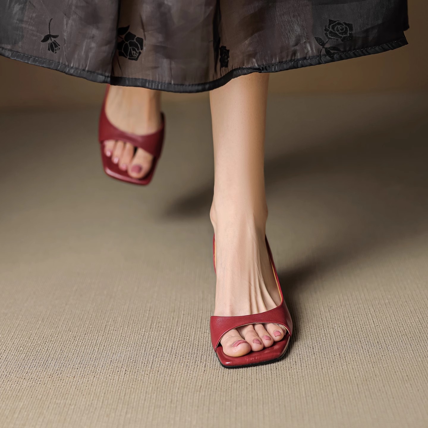Sandales à talons hauts à bout - Kitten Heel Women avis et prix