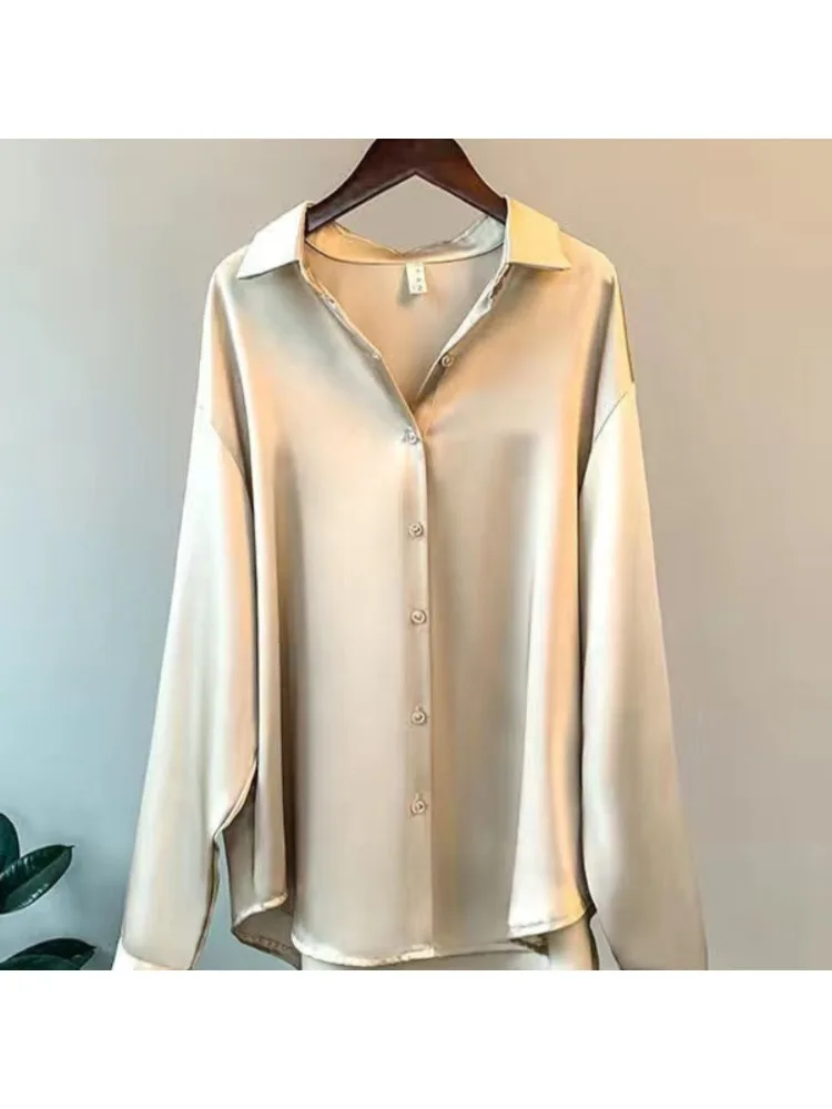 Grande taille décontracté femm - Silk Blouse Button avis et prix