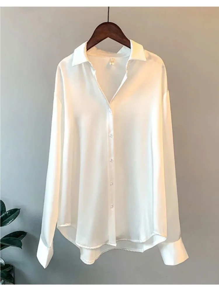Grande taille décontracté femm - Silk Blouse Button avis et prix