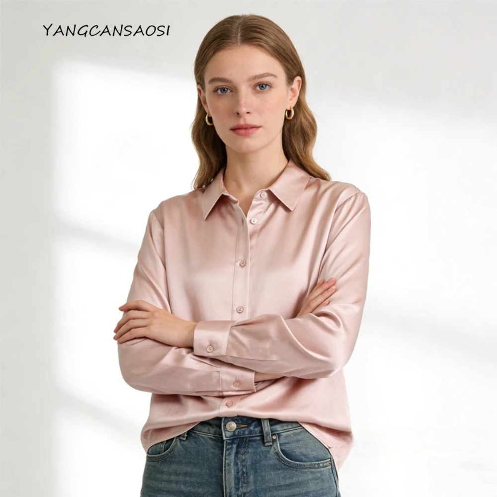 Chemise à manches longues en S - Silk Blouse Button avis et prix