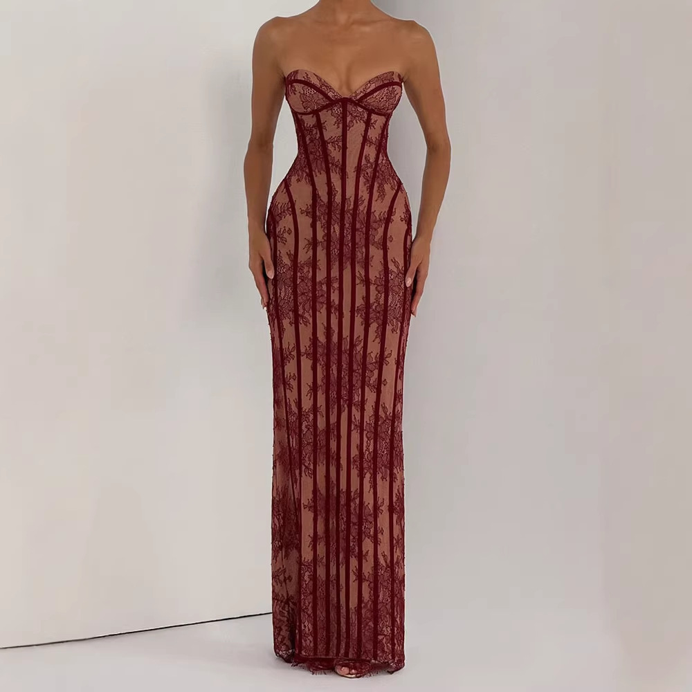 Robe longue moulante sans bret - Woman Formal Wear avis et prix