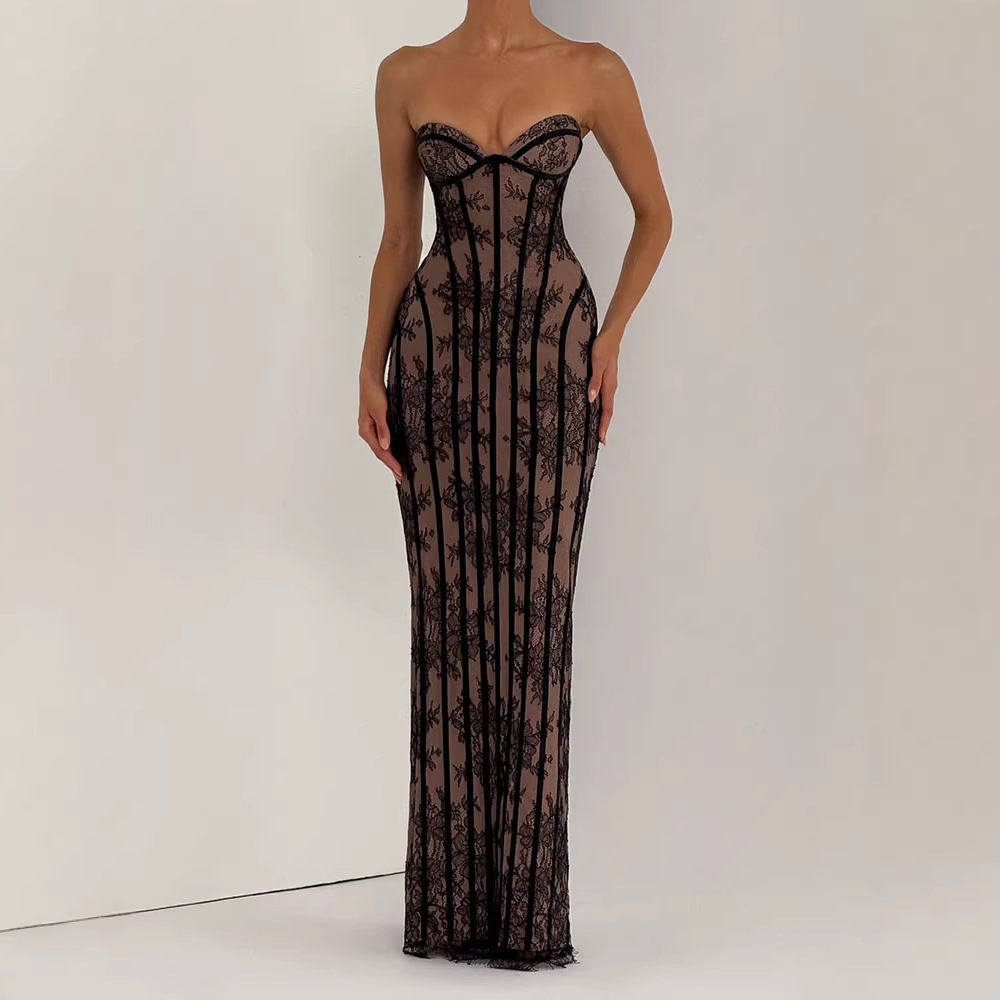 Robe longue moulante sans bret - Woman Formal Wear avis et prix