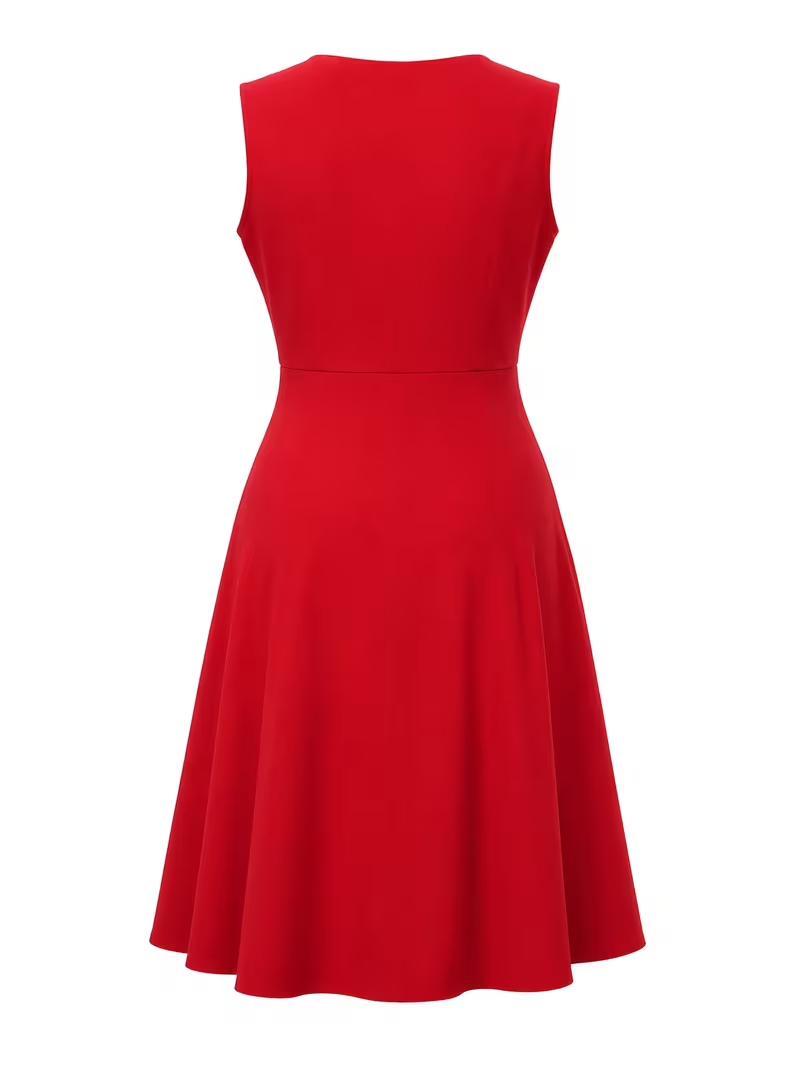 Robe midi élégante sans manche - Women'S Red Formal Wear avis et prix