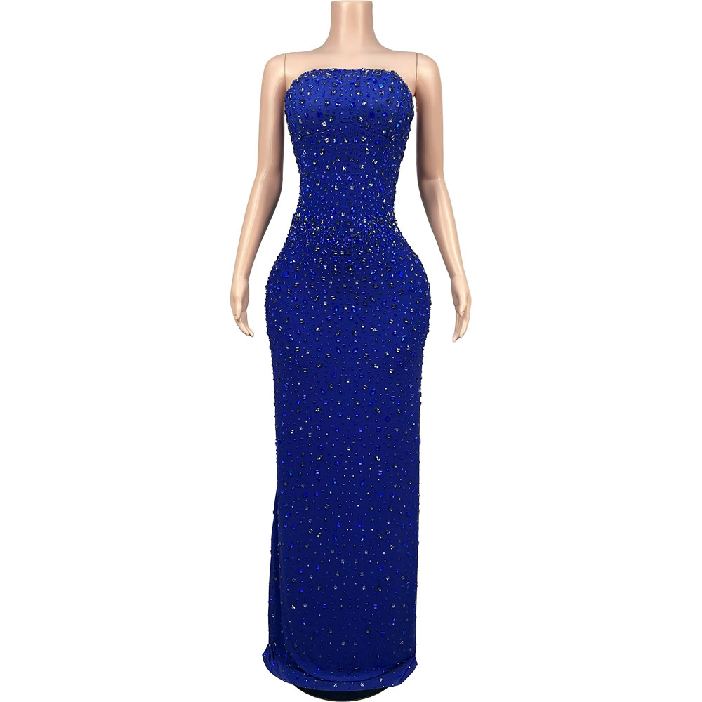 Robe de soirée bleue sans bret - Women'S Red Formal Wear avis et prix